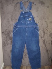 Bib Overalls Adult 44W 28L 2XL Bernie Apparel Adjustable Blue denim Work Men