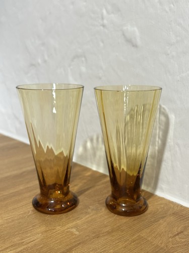 Pair vintage amber - pair,