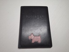 Radley Black Genuine Leather Passport Holder Travel Wallet card Holder ID Bag