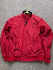 Fred Perry Harrington Jacket Padded Lined Waterproof Red Medium