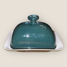 Denby Greenwich Butter / Cheese Dish & Lid Knob Handle Hardly Used Excellent