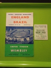 England V Brazil International Football TICKET & Programme.  9.5.1956. Ex Cond