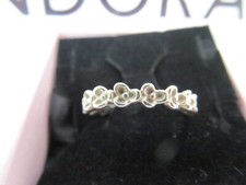 Retired Pandora Silver Floral Elegance Wanda's Garden II Flower Ring O-P Size 56