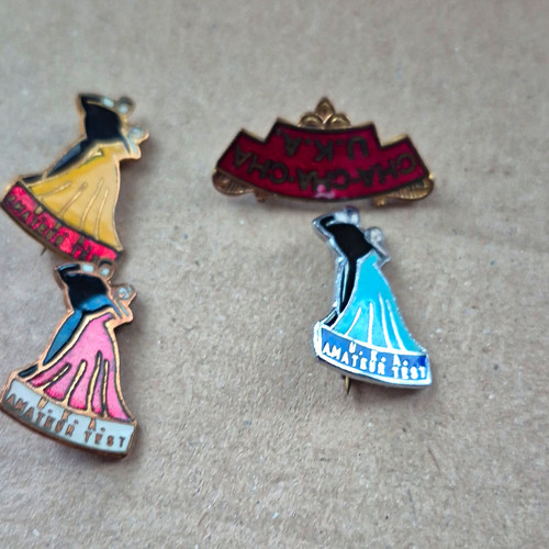Lot enamel badge pin girl - 4,