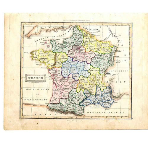 France depts antique - france, map