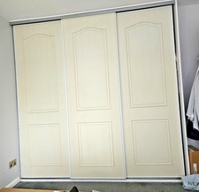 Wardrobe sliding doors, track & inner storage. B&Q