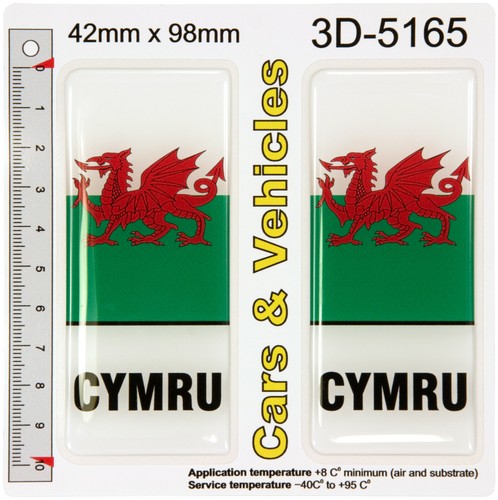 Cymru number plate stickers - 2x,