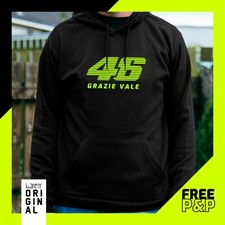 Grazie Vale Hoodie in black, hooded jumper Valentino Rossi MotoGP *FREE P&P*
