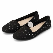 Women’s Black Studded Flat