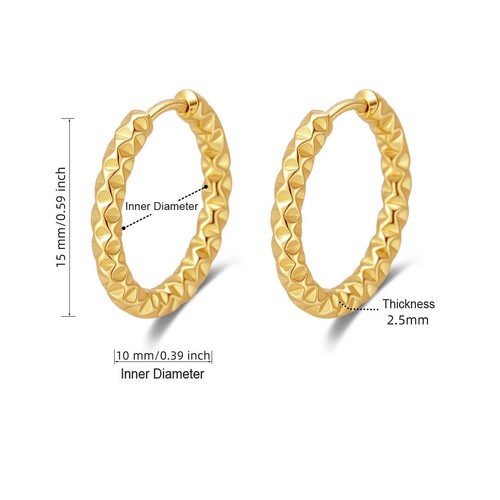 9ct yellow gold hypoallergenic - yellow,