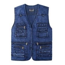 Mens Denim Vest With Multiple