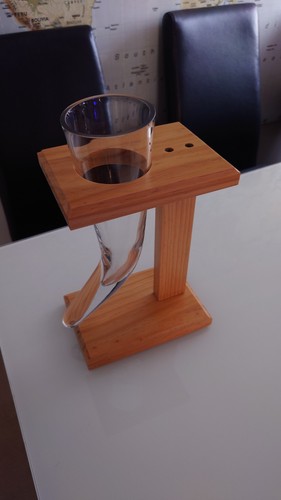 Viking horn glass with stand - glass,