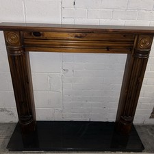 black granite hearth and fire surround