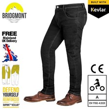 Mens CE Armoured Motorcycle Jeans Motorbike Pant Denim Trousers Made with Kevlar