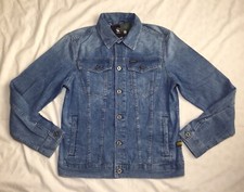 G-STAR RAW 3301 SLIM DENIM JACKET FADED ORION BLUE LT WT CRASER 7OZ Denim Size M