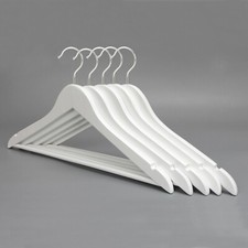 20 WHITE WOODEN COAT HANGERS