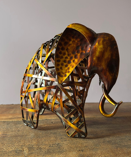 Metal elephant sculpture - elephant,