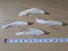 4 Large Saltwater Hook (Size 8/0,9/0?) Predator Flies Or Pike Fly Fishing Lures