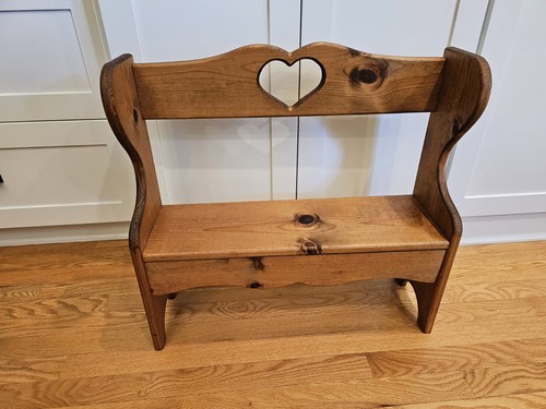 Wooden heart bench - wooden,