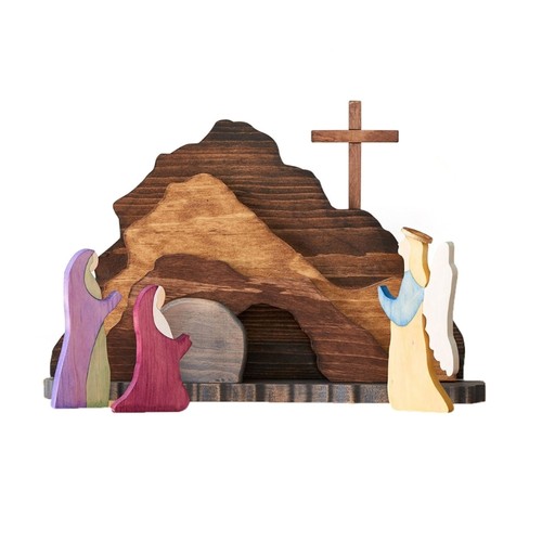 Easters nativity scene wooden - easters,