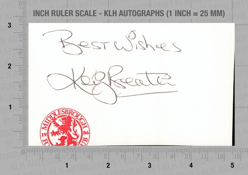 Kevin beattie hand - signed, card