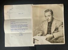 Headed Letter Signed By Bing Crosby & Facsimile Photo 1950 Riding High