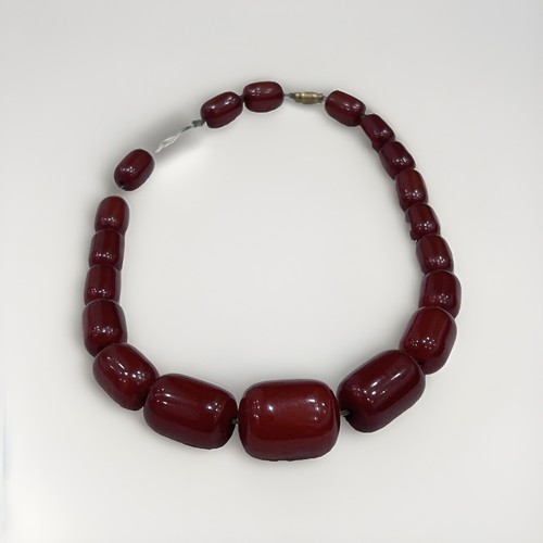 Cherry amber bakelite necklace - cherry,