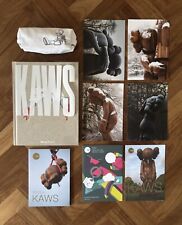 KAWS YSP 2016 EXHIBITION CATALOGUES POSTACRDS & CASE & 2010 1ST ED RIZZOLI BOOK