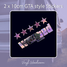 2 x Wanted GTA 6 Vinyl Decal