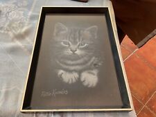 A Lovely picture of a Cat by Peter Knowles which is painted on velvet