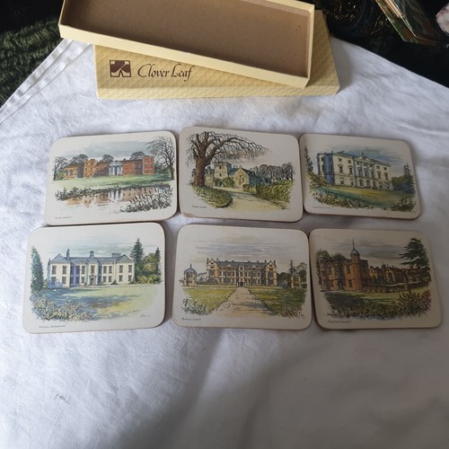 Vtg set coasters cloverleaf - 6,
