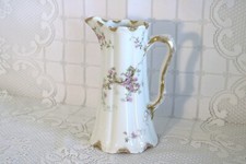 THEODORE HAVILAND LIMOGES FRANCE SCHLEIGER 144 Pink Roses Chocolate Pot Pitcher