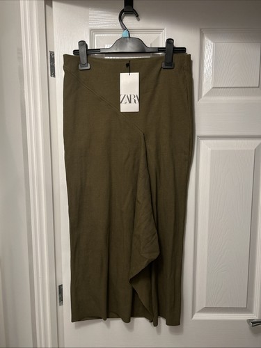 Zara khaki midi skirt new - zara,