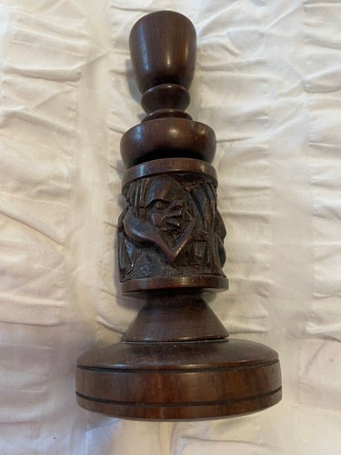 Candlestick african carved - candlestick,