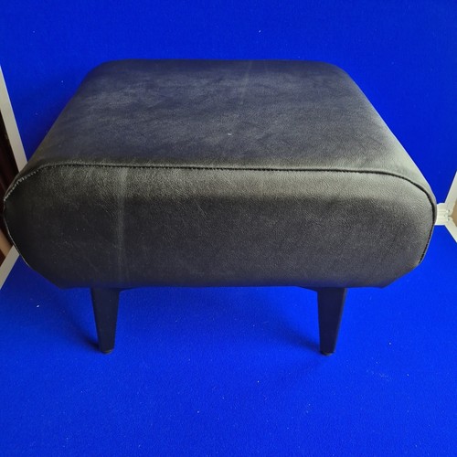 Faux leather footstool metal - faux,