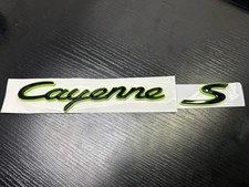 "CAYENNE S"  GREEN / GLOSS BADGE FOR PORSCHE 958 CAYENNE S HYBRID - 95855967551