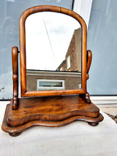 ANTIQUE VICTORIAN SERPENTINE SWING DRESSING TABLE MIRROR
