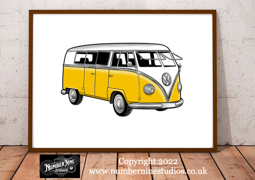 Split screen camper yellow - vw,