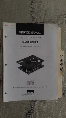 Sansui 500cd service - service, manual