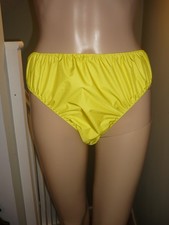 BRIGHT YELLOW  SISSY SLIPPY PU COATED PANTIES RUSTLE  NOISE  & STRETCH  28/41"