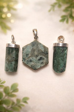 Emerald Tube Hexagon Pendant