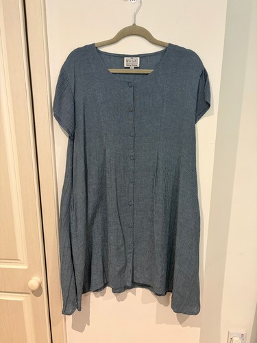 Masai women blue linen hemp - women's,