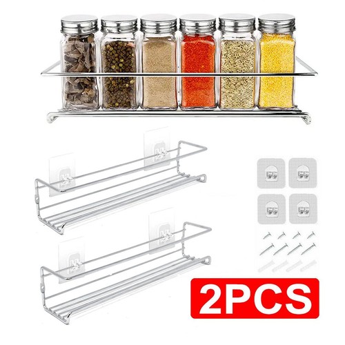 Pcs wall mounted spice - wall, rack