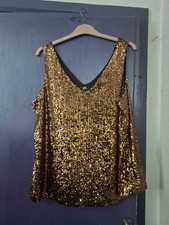 WALLIS SEQUIN VEST..BRONZE