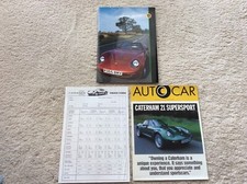 Caterham 21 Supersport Rare Price list,Car sales Brochure ,1996 Autocar Reprint 