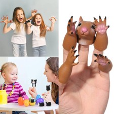 Vinyl Squirrel Cat Animal Hand Puppet Props random combination Finger Dolls