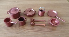 Sylvanian Kitchen Utensils - Copper pans kettle baking Vintage Calico Critters