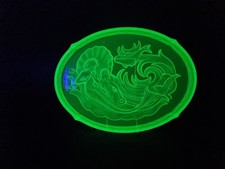 Art Deco Uranium Glass Walther Nymphen Dressing Table Tray
