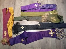 Vintage Vestment Liturgical Church Clergy Stoles X6