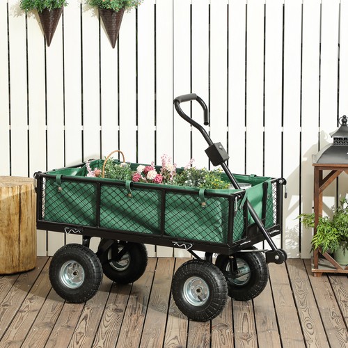 114l steel frame garden cart - steel,